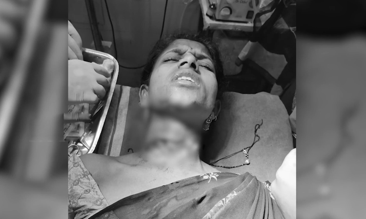 బ్లేడుతో భార్య గొంతు కోసి పరారైన భర్త