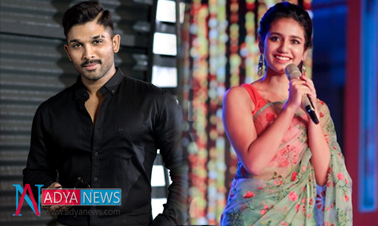 Allu Arjun Making Priya Varrier A Famous Actress In Tollywood Industry