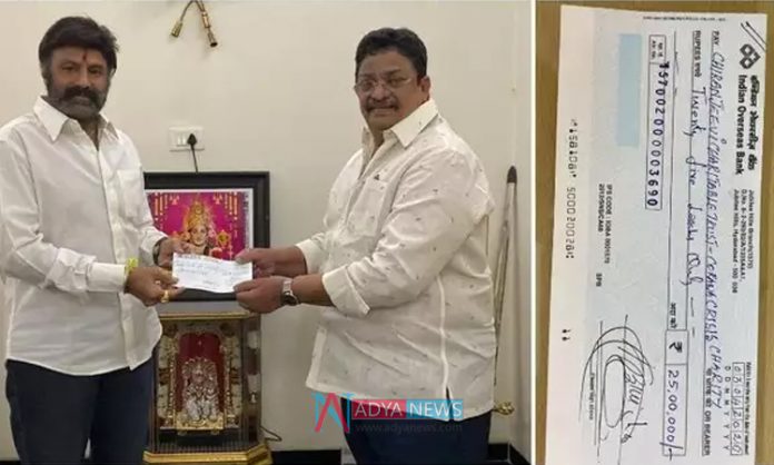 Balakrishna Donates Rs 1 Crore 25 Lakhs To Fight Corona Virus